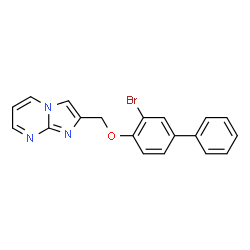 ChemSpider 2D Image | 2-{[(3-Bromo-4-biphenylyl)oxy]methyl}imidazo[1,2-a]pyrimidine | C19H14BrN3O