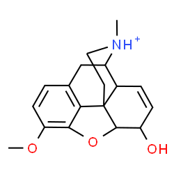 ChemSpider 2D Image | 6-Hydroxy-3-methoxy-17-methyl-7,8-didehydro-4,5-epoxymorphinan-17-ium | C18H22NO3