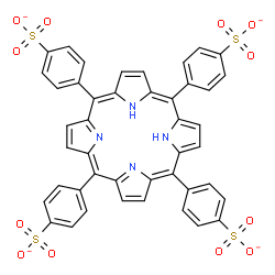 ChemSpider 2D Image | 4,4',4'',4'''-(5,10,15,20-Porphyrintetrayl)tetrabenzenesulfonate | C44H26N4O12S4
