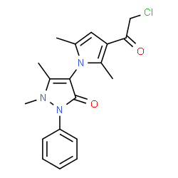 ChemSpider 2D Image | 4-[3-(2-chloro-1-oxoethyl)-2,5-dimethyl-1-pyrrolyl]-1,5-dimethyl-2-phenyl-3-pyrazolone | C19H20ClN3O2