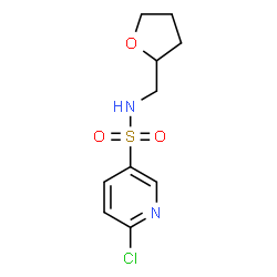 ChemSpider 2D Image | 6-chloro-N-(oxolan-2-ylmethyl)pyridine-3-sulfonamide | C10H13ClN2O3S