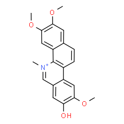 ChemSpider 2D Image | 8-Hydroxy-2,3,9-trimethoxy-5-methylbenzo[c]phenanthridinium | C21H20NO4