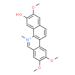 ChemSpider 2D Image | 3-Hydroxy-2,8,9-trimethoxy-5-methylbenzo[c]phenanthridinium | C21H20NO4