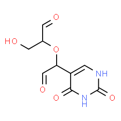 ChemSpider 2D Image | 2-(1-(2,4-Dihydroxy-5-pyrimidinyl)-2-oxoethoxy)-3-hydroxypropanal | C9H10N2O6