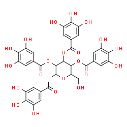 ChemSpider 2D Image | 1,2,3,4-Tetrakis-O-(3,4,5-trihydroxybenzoyl)hexopyranose | C34H28O22