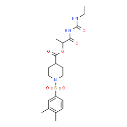 ChemSpider 2D Image | 1-[(Ethylcarbamoyl)amino]-1-oxo-2-propanyl 1-[(3,4-dimethylphenyl)sulfonyl]-4-piperidinecarboxylate | C20H29N3O6S