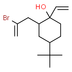 ChemSpider 2D Image | 2-(2-Bromo-2-propenyl)-4-tert-butyl-1-vinylcyclohexanol | C15H25BrO