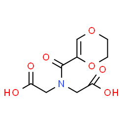 ChemSpider 2D Image | 2,2'-[(5,6-Dihydro-1,4-dioxin-2-ylcarbonyl)imino]diacetic acid | C9H11NO7