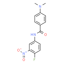 ChemSpider 2D Image | 4-(Dimethylamino)-N-(4-fluoro-3-nitrophenyl)benzamide | C15H14FN3O3