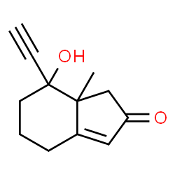 ChemSpider 2D Image | 7-Ethynyl-7-hydroxy-7a-methyl-1,4,5,6,7,7a-hexahydro-2H-inden-2-one | C12H14O2