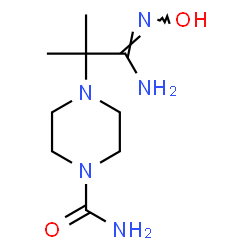 ChemSpider 2D Image | 4-[(1Z)-1-Amino-1-(hydroxyimino)-2-methyl-2-propanyl]-1-piperazinecarboxamide | C9H19N5O2