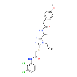 ChemSpider 2D Image | 2-{[4-Allyl-5-(1-{[(4-methoxyphenyl)acetyl]amino}ethyl)-4H-1,2,4-triazol-3-yl]sulfanyl}-N-(2,3-dichlorophenyl)acetamide | C24H25Cl2N5O3S