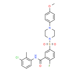 ChemSpider 2D Image | N-(3-Chloro-2-methylphenyl)-2-fluoro-5-{[4-(4-methoxyphenyl)-1-piperazinyl]sulfonyl}benzamide | C25H25ClFN3O4S