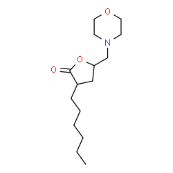 ChemSpider 2D Image | 3-Hexyl-5-(4-morpholinylmethyl)dihydro-2(3H)-furanone | C15H27NO3