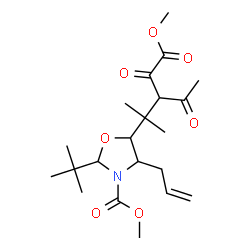 ChemSpider 2D Image | Methyl 5-(2-acetyl-4-methoxy-1,1-dimethyl-3,4-dioxobutyl)-4-allyl-2-tert-butyl-1,3-oxazolidine-3-carboxylate | C21H33NO7