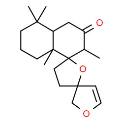 ChemSpider 2D Image | 2'',5'',5'',8a''-Tetramethyl-3',4',4a'',5'',6'',7'',8'',8a''-octahydro-2''H-dispiro[furan-3,2'-furan-5',1''-naphthalen]-3''(4''H)-one | C20H30O3