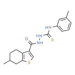 ChemSpider 2D Image | N-(3-Methylphenyl)-2-[(6-methyl-4,5,6,7-tetrahydro-1-benzothiophen-3-yl)carbonyl]hydrazinecarbothioamide | C18H21N3OS2