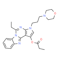 ChemSpider 2D Image | 5-Ethyl-3-[3-(4-morpholinyl)propyl]-3H-pyrrolo[2',3':4,5]pyrimido[1,6-a]benzimidazol-1-yl propionate | C24H29N5O3
