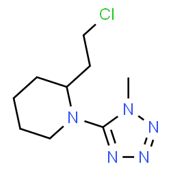 ChemSpider 2D Image | 2-(2-Chloroethyl)-1-(1-methyl-1H-tetrazol-5-yl)piperidine | C9H16ClN5