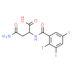 ChemSpider 2D Image | N~2~-(2,3,5-Triiodobenzoyl)asparagine | C11H9I3N2O4
