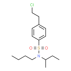 ChemSpider 2D Image | N-Butyl-N-sec-butyl-4-(2-chloroethyl)benzenesulfonamide | C16H26ClNO2S