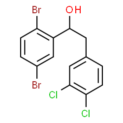 ChemSpider 2D Image | 1-(2,5-Dibromophenyl)-2-(3,4-dichlorophenyl)ethanol | C14H10Br2Cl2O