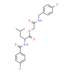 ChemSpider 2D Image | 2-[(4-Chlorobenzyl)amino]-2-oxoethyl N-(4-chlorobenzoyl)leucinate | C22H24Cl2N2O4