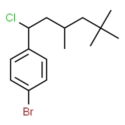 ChemSpider 2D Image | 1-Bromo-4-(1-chloro-3,5,5-trimethylhexyl)benzene | C15H22BrCl