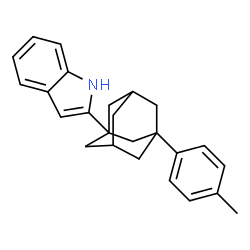 ChemSpider 2D Image | 2-[3-(4-Methylphenyl)adamantan-1-yl]-1H-indole | C25H27N