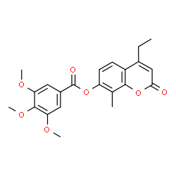 ChemSpider 2D Image | 4-Ethyl-8-methyl-2-oxo-2H-chromen-7-yl 3,4,5-trimethoxybenzoate | C22H22O7