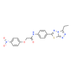 ChemSpider 2D Image | N-[4-(3-Ethyl[1,2,4]triazolo[3,4-b][1,3,4]thiadiazol-6-yl)phenyl]-2-(4-nitrophenoxy)acetamide | C19H16N6O4S