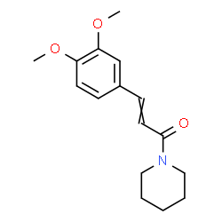 ChemSpider 2D Image | 3-(3,4-Dimethoxyphenyl)-1-(1-piperidinyl)-2-propen-1-one | C16H21NO3