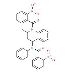 ChemSpider 2D Image | N-[2-Methyl-1-(2-nitrobenzoyl)-1,2,3,4-tetrahydro-4-quinolinyl]-2-nitro-N-phenylbenzamide | C30H24N4O6