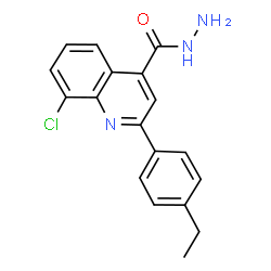 ChemSpider 2D Image | 8-Chloro-2-(4-ethylphenyl)-4-quinolinecarbohydrazide | C18H16ClN3O