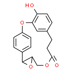 ChemSpider 2D Image | 13-Hydroxy-3,6,15-trioxatetracyclo[14.2.2.1~10,14~.0~2,4~]henicosa-1(18),10(21),11,13,16,19-hexaen-7-one | C18H16O5