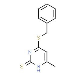 ChemSpider 2D Image | 4-(Benzylsulfanyl)-6-methyl-2(1H)-pyrimidinethione | C12H12N2S2