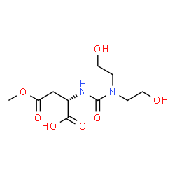 ChemSpider 2D Image | (2S)-2-{[Bis(2-hydroxyethyl)carbamoyl]amino}-4-methoxy-4-oxobutanoic acid (non-preferred name) | C10H18N2O7