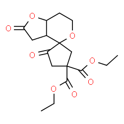 ChemSpider 2D Image | Diethyl 2',5-dioxohexahydro-3H-spiro[cyclopentane-1,4'-furo[3,2-c]pyran]-3,3-dicarboxylate | C17H22O8