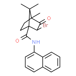 ChemSpider 2D Image | 2-Bromo-4,7,7-trimethyl-N-(1-naphthyl)-3-oxobicyclo[2.2.1]heptane-1-carboxamide | C21H22BrNO2
