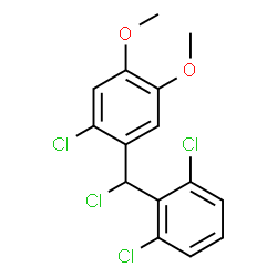 ChemSpider 2D Image | 1-Chloro-2-[chloro(2,6-dichlorophenyl)methyl]-4,5-dimethoxybenzene | C15H12Cl4O2