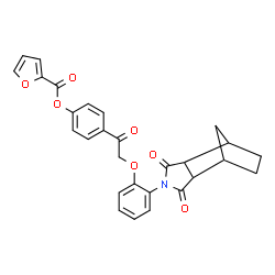 ChemSpider 2D Image | 4-{[2-(3,5-Dioxo-4-azatricyclo[5.2.1.0~2,6~]dec-4-yl)phenoxy]acetyl}phenyl 2-furoate | C28H23NO7