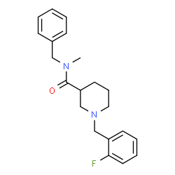 ChemSpider 2D Image | N-Benzyl-1-(2-fluorobenzyl)-N-methyl-3-piperidinecarboxamide | C21H25FN2O