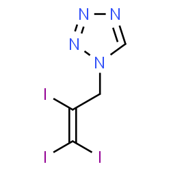 ChemSpider 2D Image | 1H-Tetrazole, 1-(2,3,3-triiodo-2-propenyl)- | C4H3I3N4