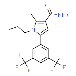 ChemSpider 2D Image | 5-[3,5-Bis(trifluoromethyl)phenyl]-2-methyl-1-propyl-1H-pyrrole-3-carboxamide | C17H16F6N2O