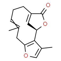 ChemSpider 2D Image | (1R)-3,8-Dimethyl-5,14-dioxatricyclo[10.2.1.0~2,6~]pentadeca-2(6),3,8,12(15)-tetraen-13-one | C15H16O3