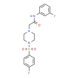 ChemSpider 2D Image | N-(3-Fluorophenyl)-2-{4-[(4-fluorophenyl)sulfonyl]-1-piperazinyl}acetamide | C18H19F2N3O3S