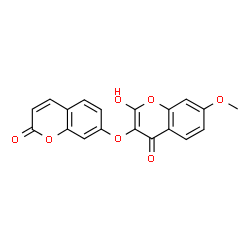 ChemSpider 2D Image | 7-[(2-Hydroxy-7-methoxy-4-oxo-4H-chromen-3-yl)oxy]-2H-chromen-2-one | C19H12O7