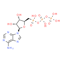 ChemSpider 2D Image | 5'-Deoxy-5'-(hydroxy{[hydroxy(phosphonooxy)phosphoryl]oxy}phosphoryl)adenosine | C10H16N5O12P3