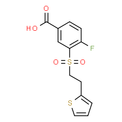 ChemSpider 2D Image | 4-Fluoro-3-{[2-(2-thienyl)ethyl]sulfonyl}benzoic acid | C13H11FO4S2