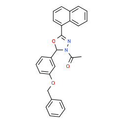 ChemSpider 2D Image | 1-{2-[3-(Benzyloxy)phenyl]-5-(1-naphthyl)-1,3,4-oxadiazol-3(2H)-yl}ethanone | C27H22N2O3